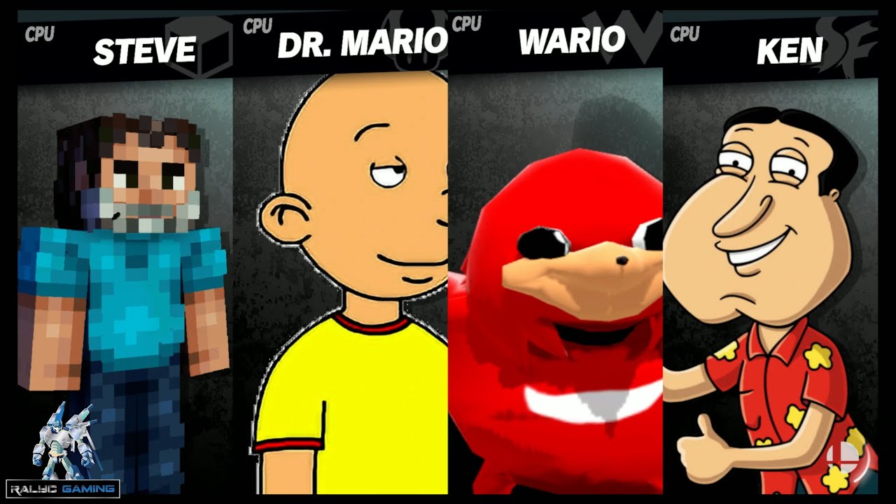 Steve vs Cailou vs Ugandan Knuckles vs Quagmire