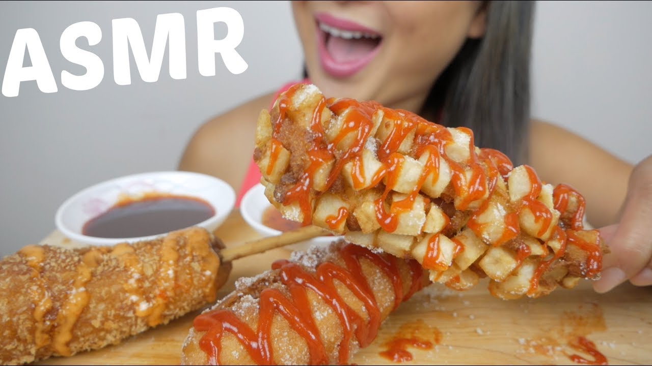 ASMR Assorted Corn Dogs *Relaxing Soft Crunchy Eating Sounds| N.E Let's Eat