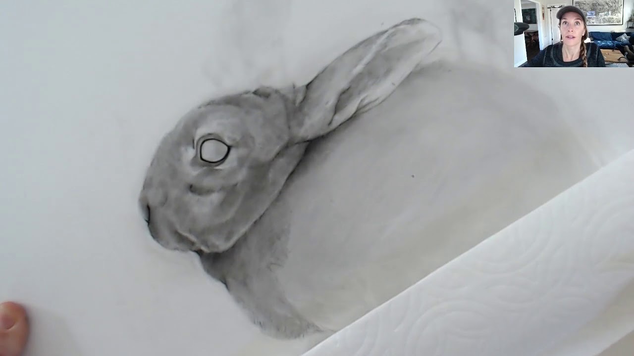 Day 2 with the Bunny drawing by Adonna Khare