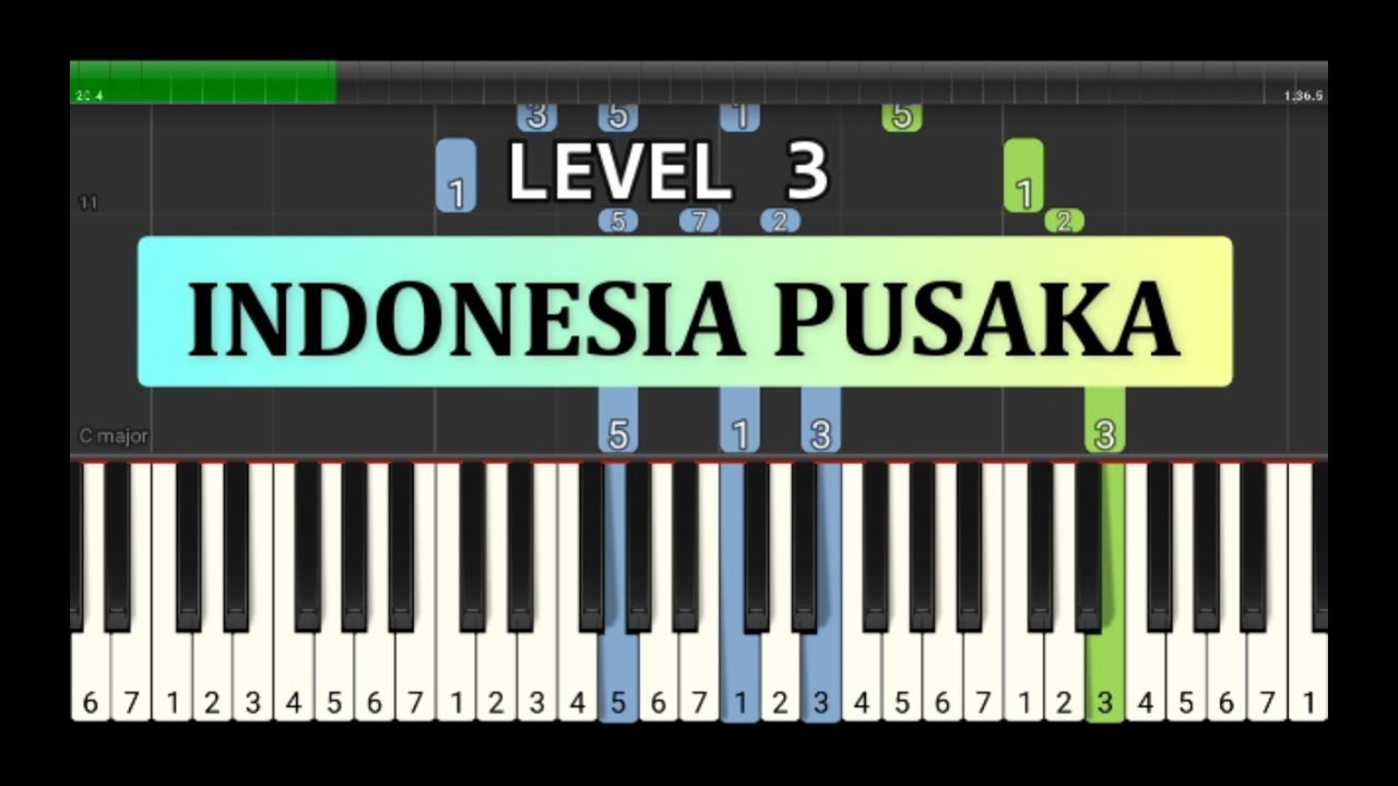not piano indonesia pusaka - lagu wajib nasional - tutorial level 3