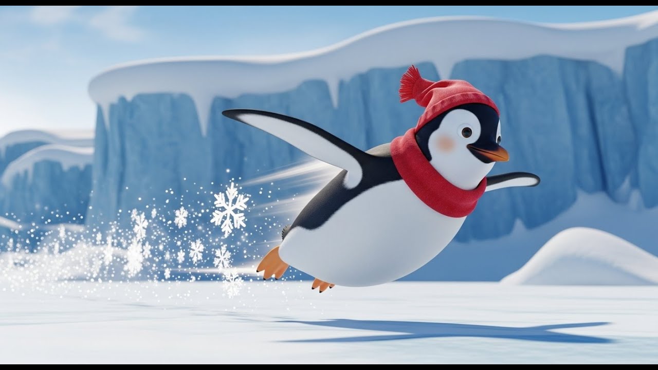 Der Pinguin, der Schlittschuhlaufen lernte | Winterlied & Lernreim f&uuml;r Kinder