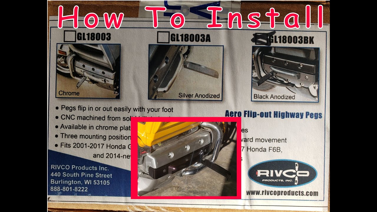 How To Install Rivco Aero Flip out Highway Pegs 2010 Honda Goldwing