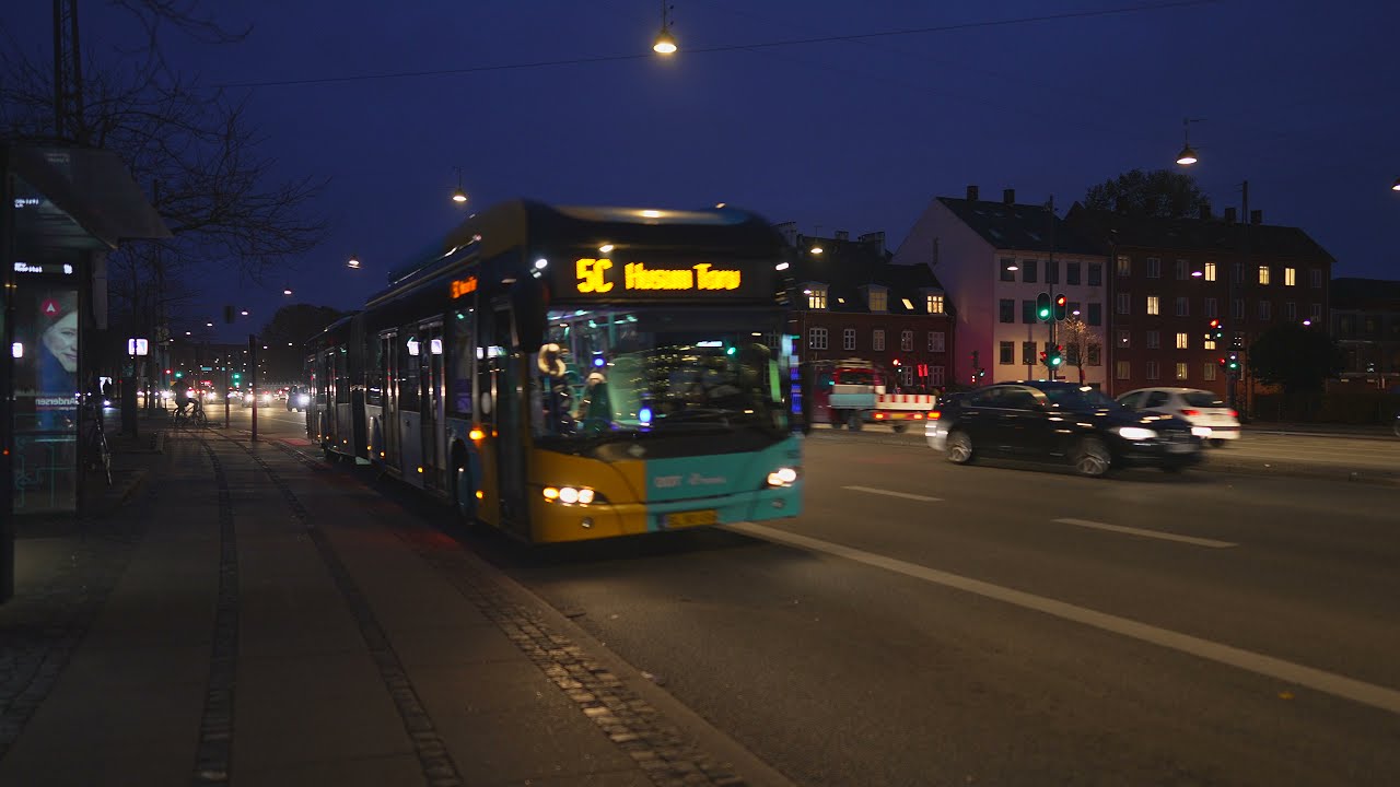 Denmark, Copenhagen, bus 5C ride from Örestads Boulevard to Central Station