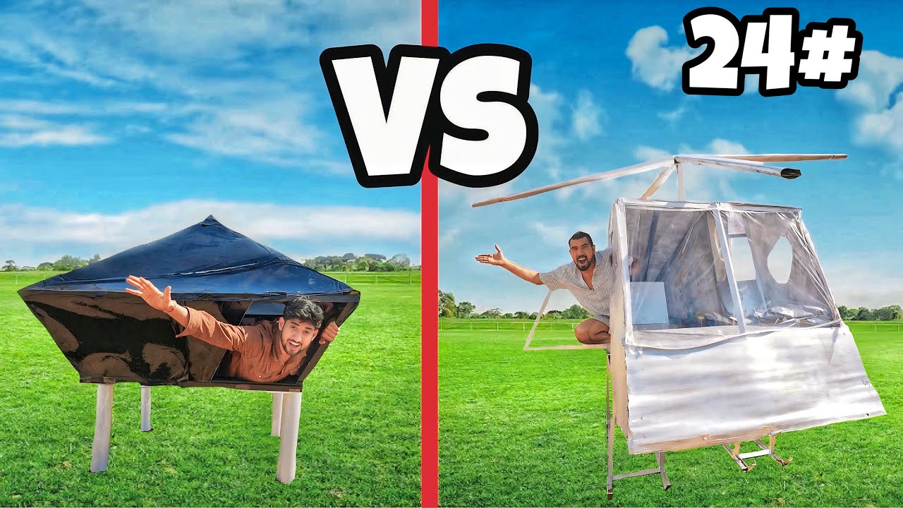 24 hours survival challenge in spaceship vs rocket vs helicopter