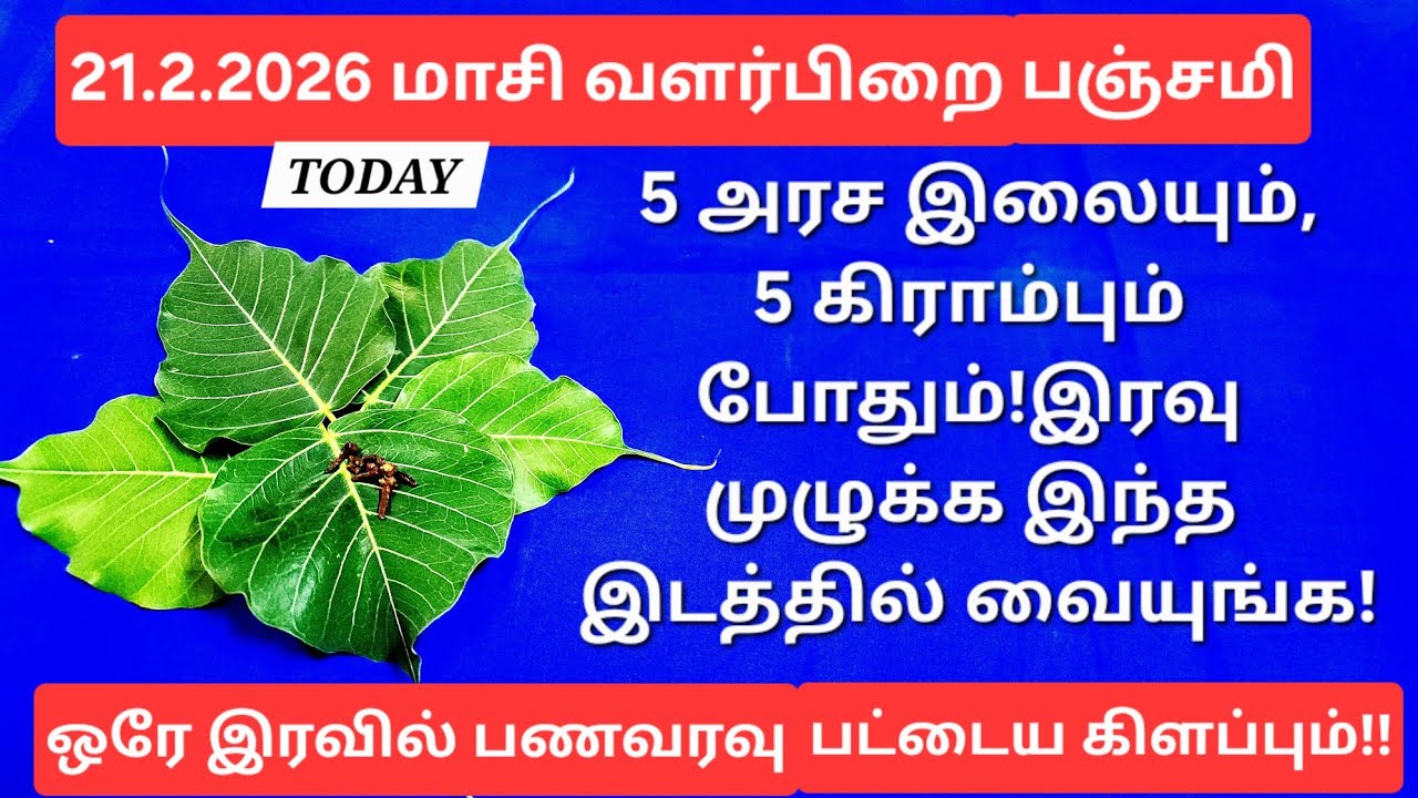 21.2.2026:இன்று இரவு உங்களுக்கு கோடீஸ்வர யோகத்தை ஏற்படுத்தும்!!பணம் மலைபோல் குவியும்,தவறவிடாதீங்க!