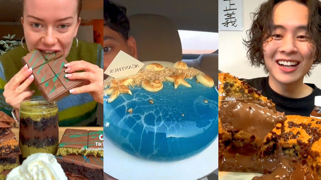 MEGA TIKTOK DESSERT MUKBANG COMPILATION DUBAI CHOCOLATE MOCHI CAKE BROWNIES MUFFINS CRUMBL CHEESECAK