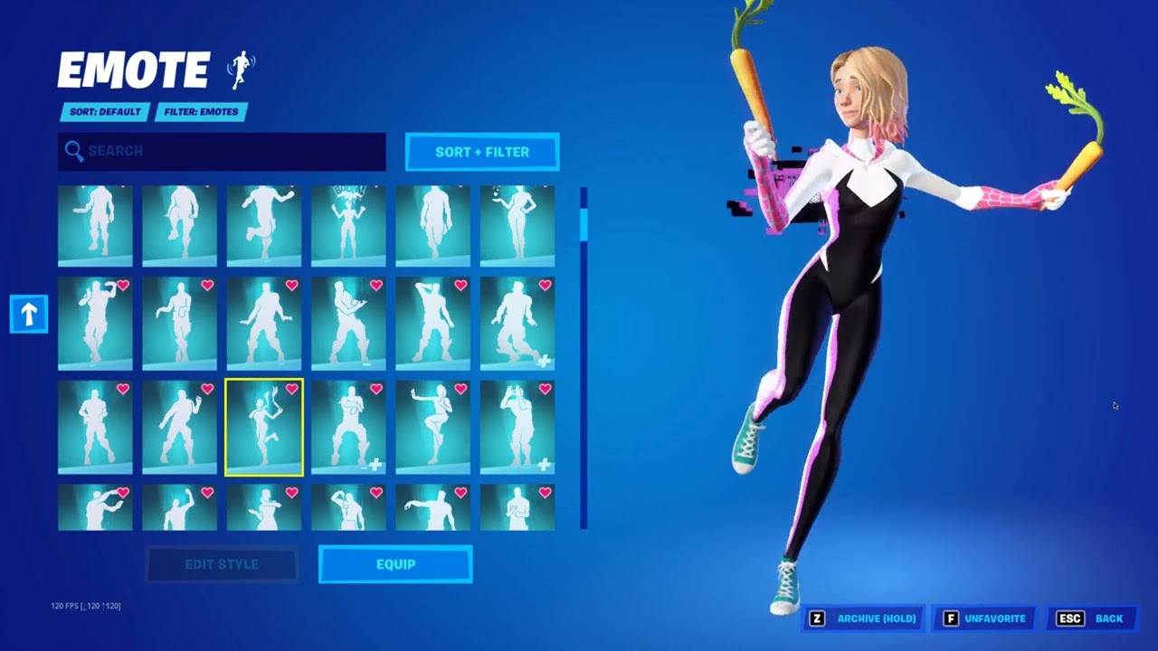 Spider-Gwen Skin showcase with almost all emotes from fortnite! 🕷🤍