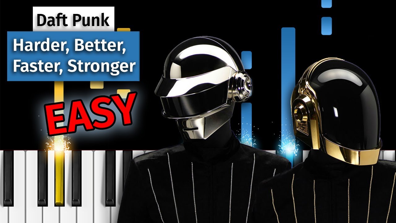 Daft Punk - Harder, Better, Faster, Stronger - EASY Piano Tutorial