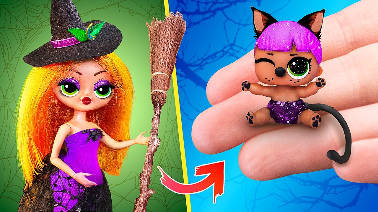 10 Pomysł&oacute;w DIY dla Lalek Bobas&oacute;w/ Mini Lalka- Czarownica, Kołyska i Wiele Więcej!