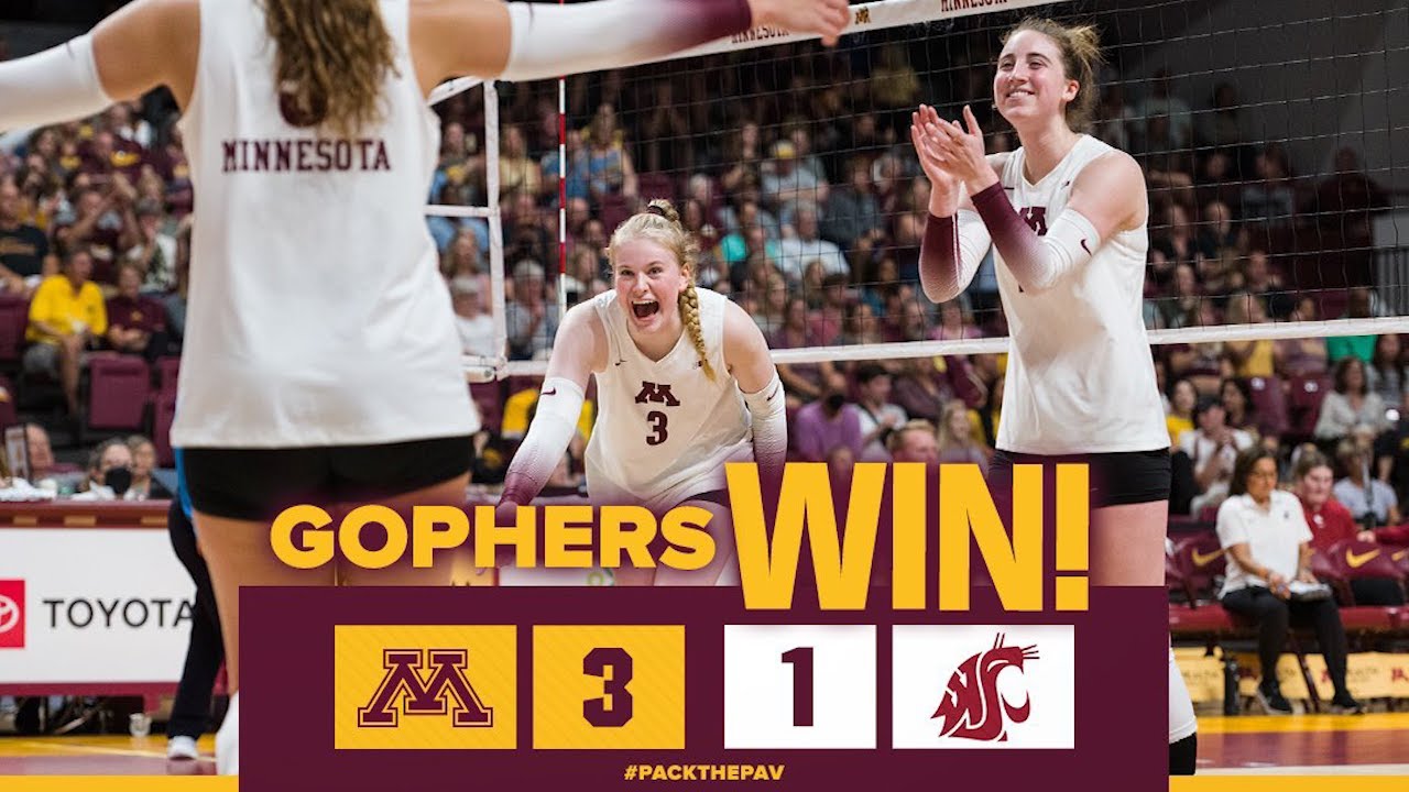 Highlights: Gopher Volleyball Tops Washington St. To End Non-Conference Play