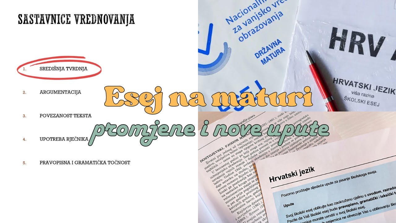 Esej na maturi - Hrvatski jezik - nov način pisanja