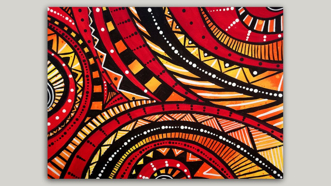 Acrylic Abstract Painting Doodle and Dot Painting with Acrylics