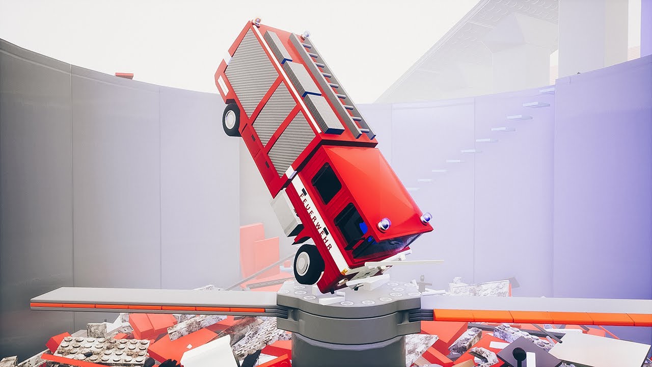 Lego Shredding Pit #4 (fire trucks) - Brick Rigs