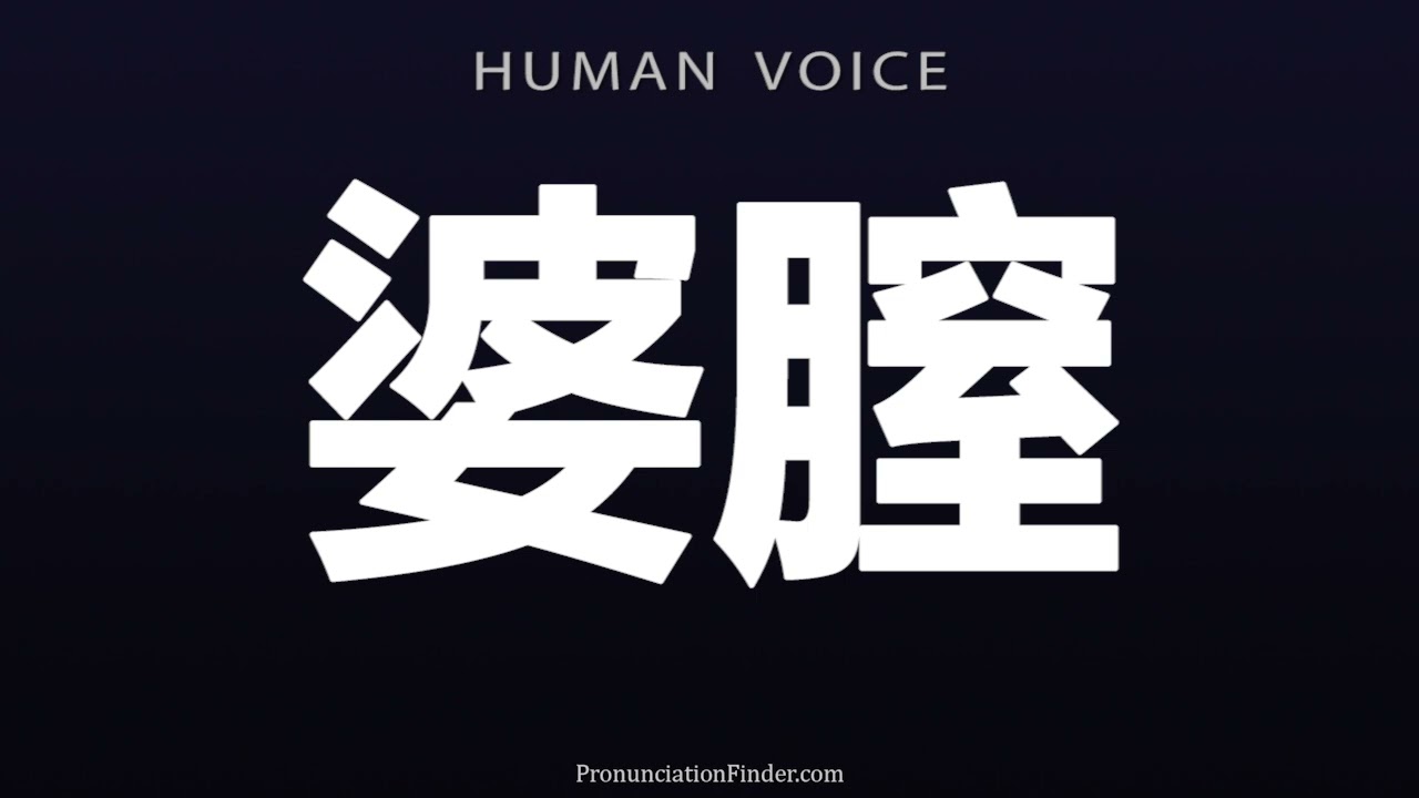 How To Pronounce 婆膣
