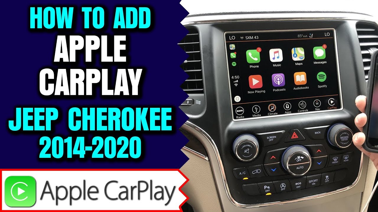 Jeep Cherokee Apple Carplay, Jeep Cherokee Uconnect 8.4 (2014–2019) Apple CarPlay Android Auto Up...
