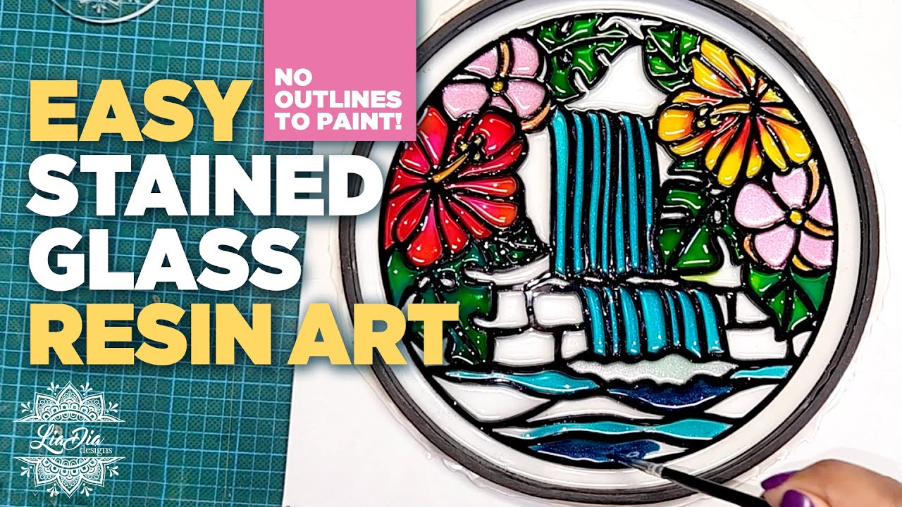 SO EASY! Stunning Stained Glass Epoxy Resin Art! 🤩 No painting outlines!