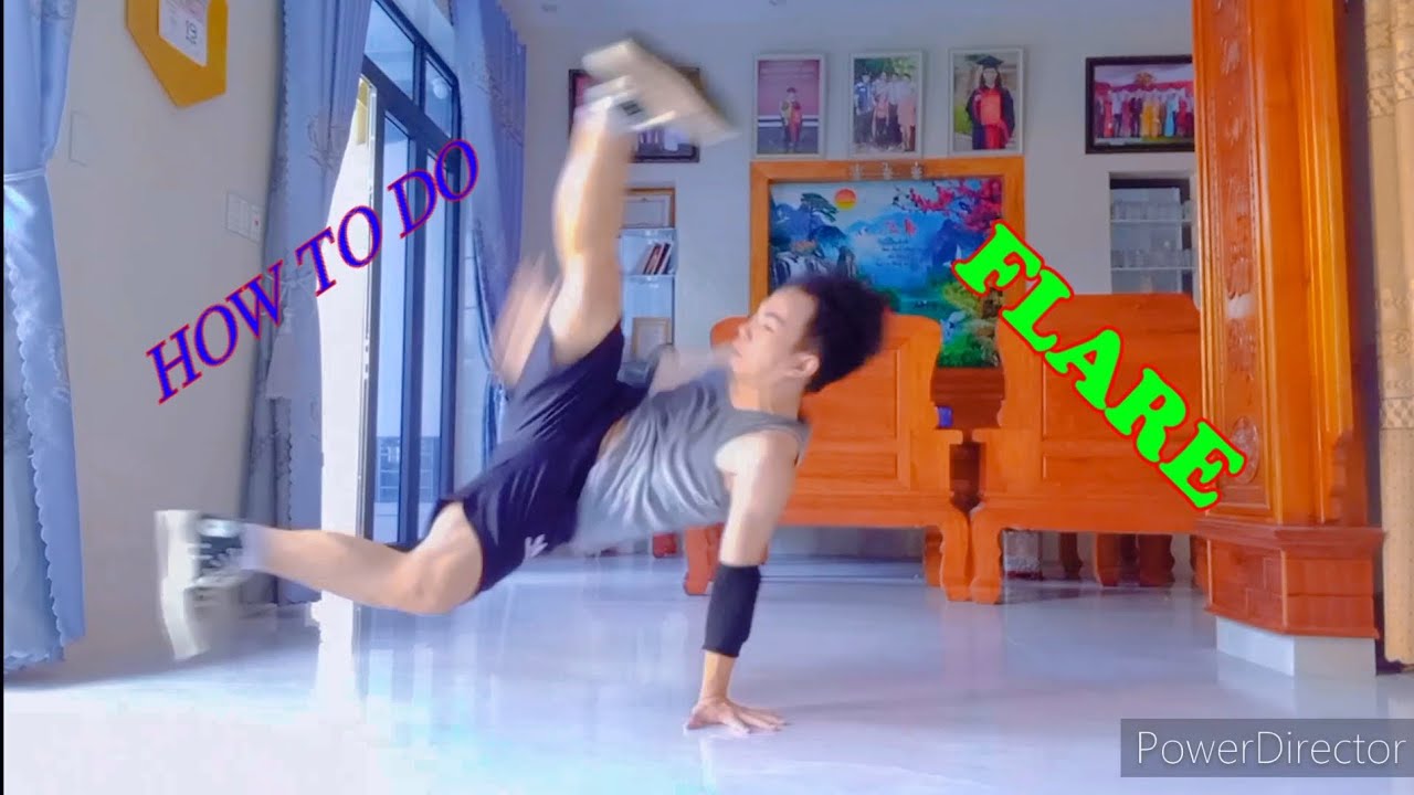How to do Flare / Cách thực hiện động tác đá ngựa  / Power move basic / Bboy Nice PTrick
