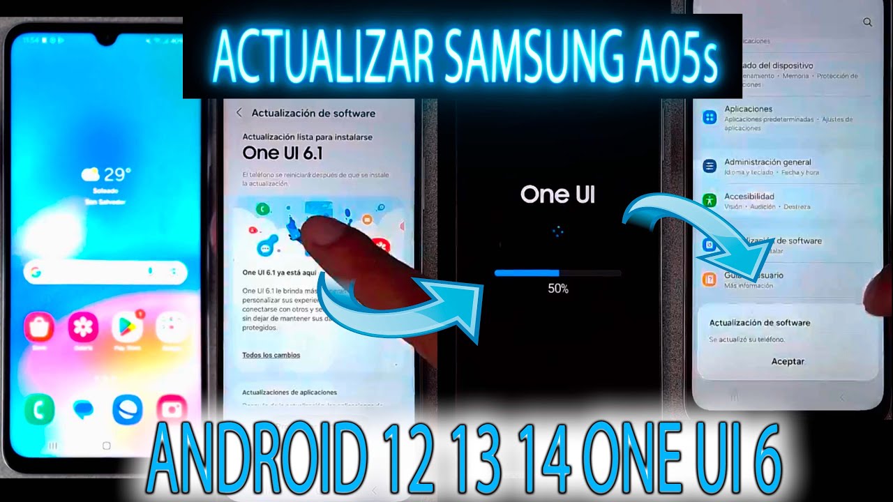 COMO ACTUALIZAR SAMSUNG A05s SIN PC A057 ANDROID 12 13 14 ONE UI 6