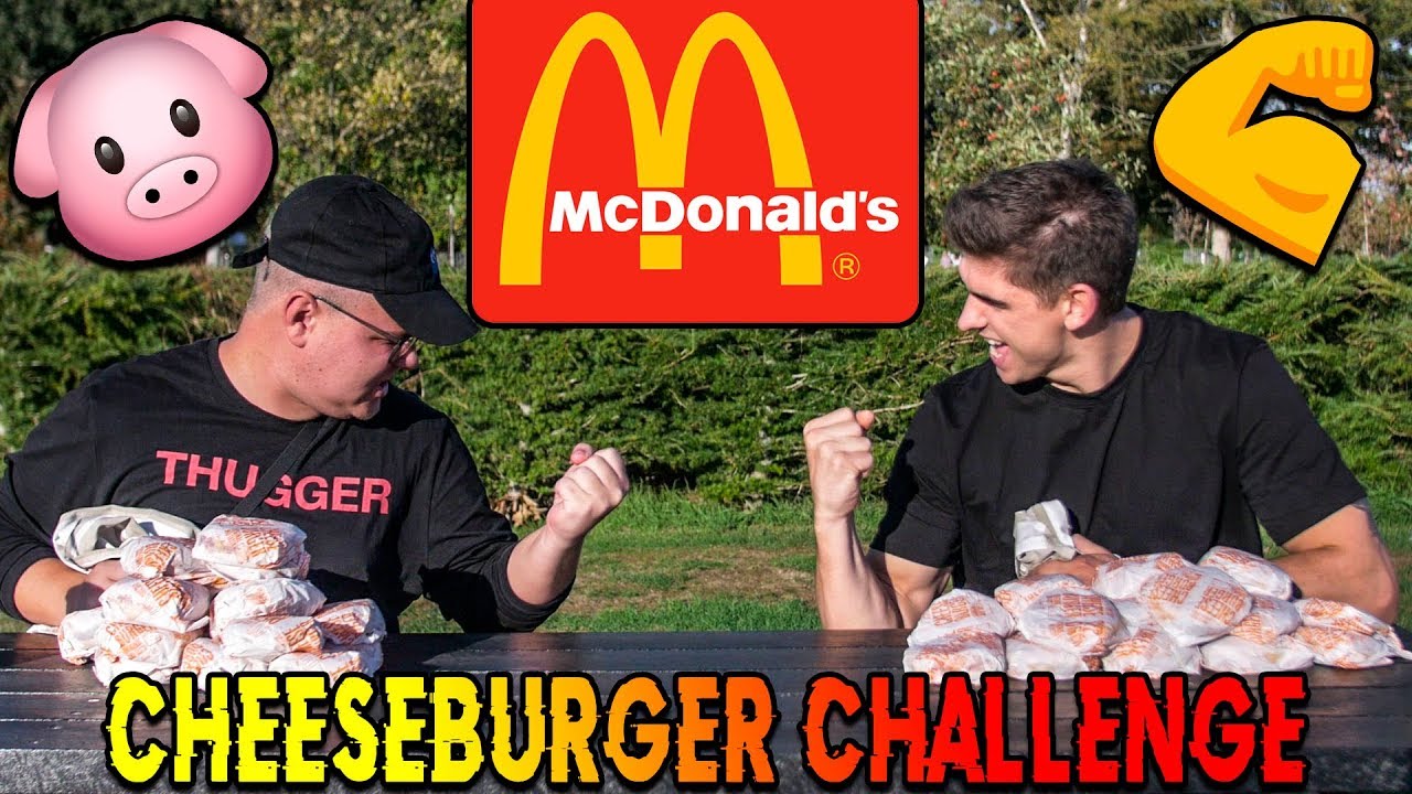 MCDONALDS CHEESEBURGER CHALLENGE (OVERV&AElig;GTIG DRENG VS. FITNESS DRENG)