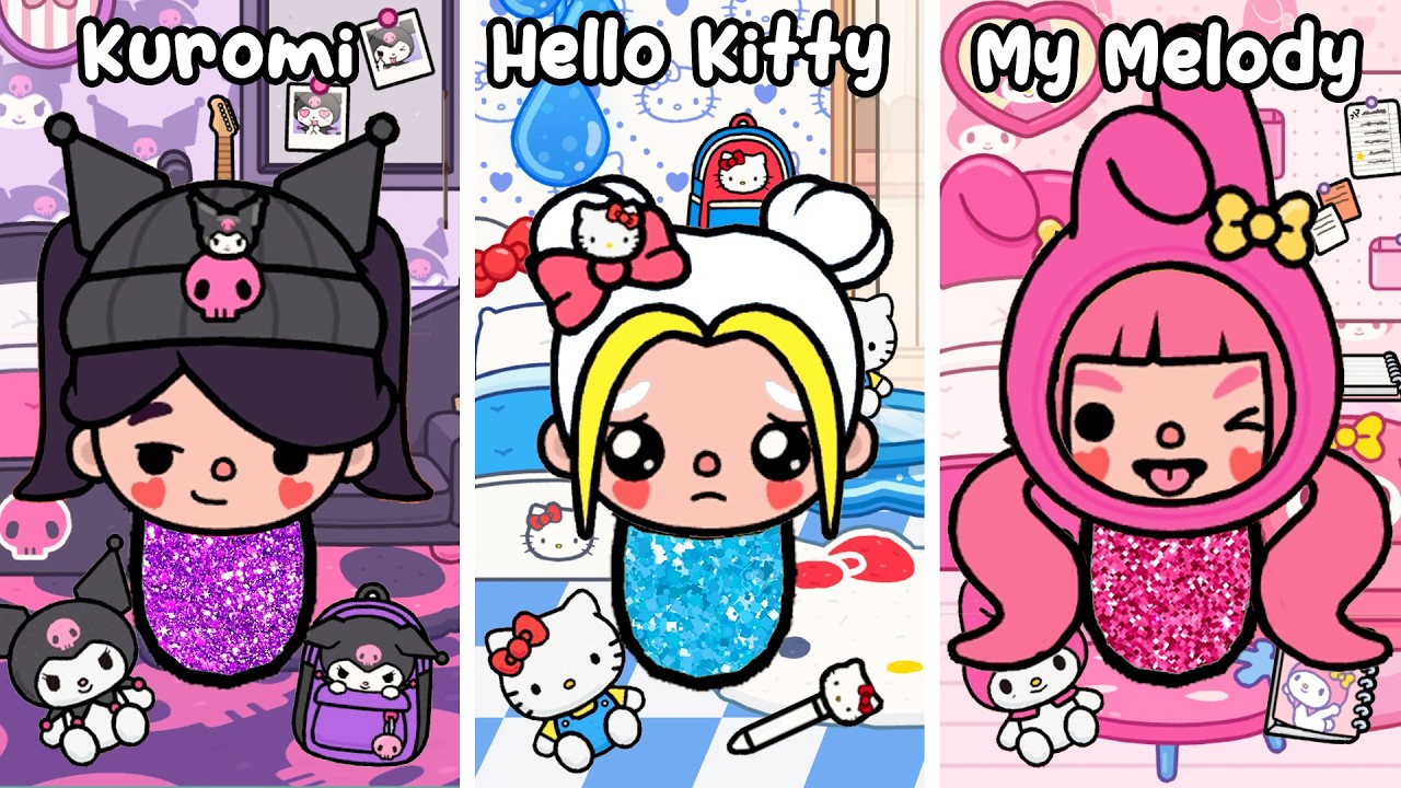 Hello Kitty, My Melody and Kuromi Stories Compilation | Sad Story  Toca Life World | Toca Boca