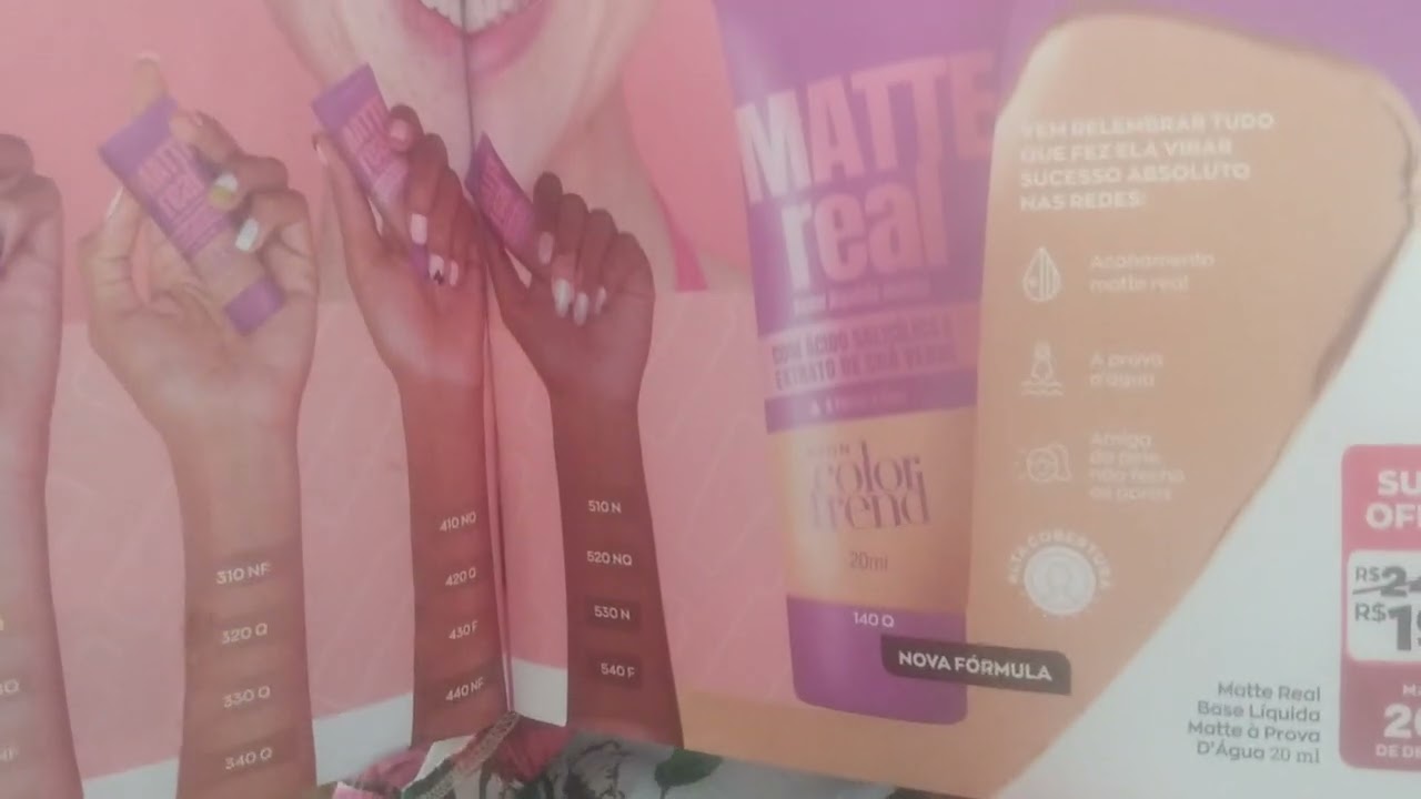 LAN&Ccedil;AMENTO AVON NOVA BASE MATE REAL com &aacute;cido salic&iacute;lico e ch&aacute; verde!