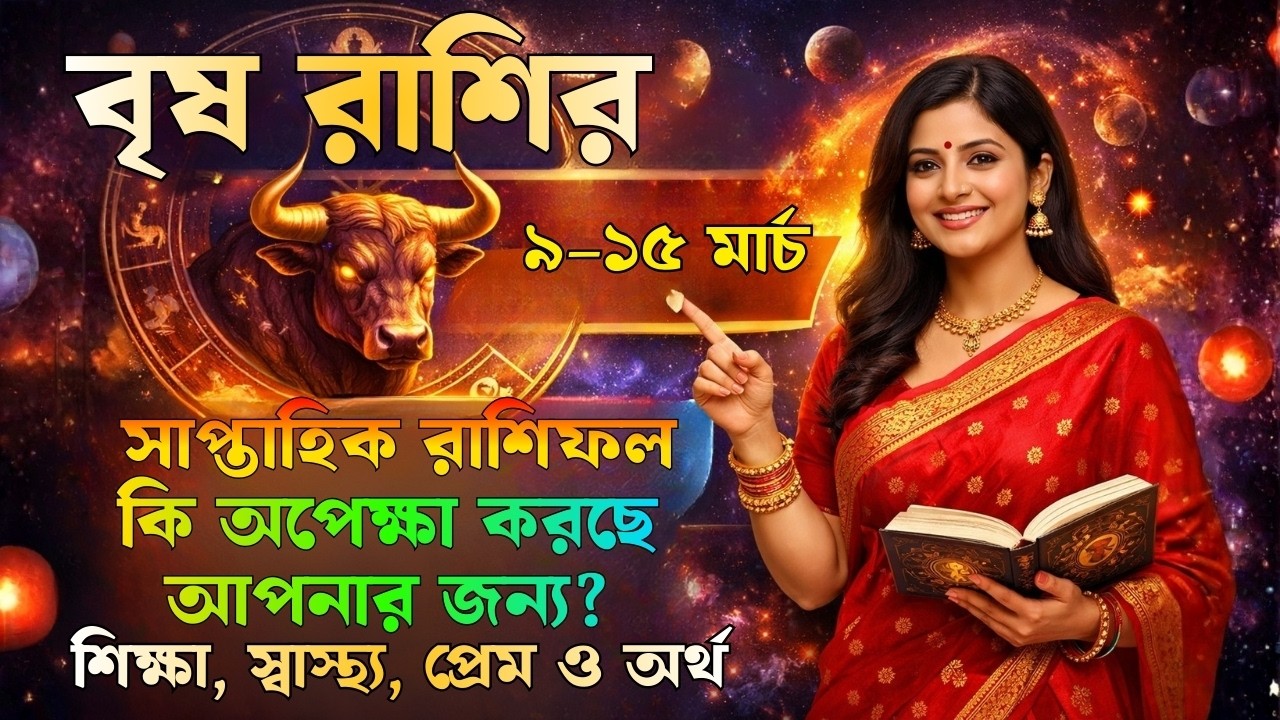 বৃষ রাশি ৯–১৫ মার্চ ২০২৬ | কর্ম, প্রেম, স্বাস্থ্য ও অর্থ সাপ্তাহিক রাশিফল | Taurus Weekly Horoscope
