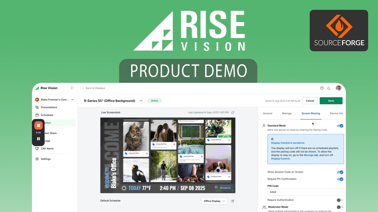 Демонстрационная презентация продукта Rise Vision: облачное программное обеспечение №1 для цифров...