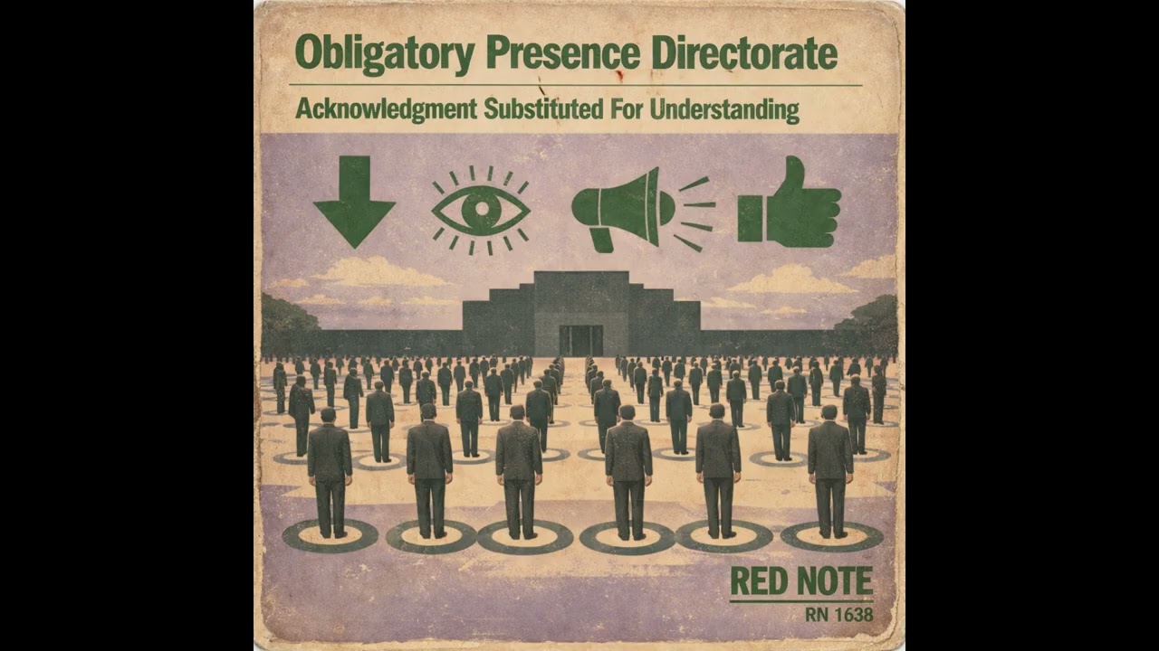 Obligatory Presence Directorate - Acknowledgment Substituted For Understanding - Red Note Jazz