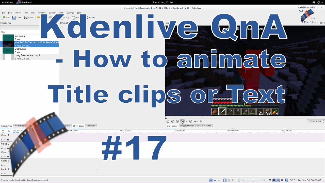 Kdenlive QnA #17 - How to animate Titles clips or Text