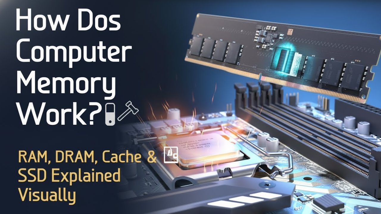 How Does Computer Memory Work? 💻🛠 | RAM, DRAM, Cache & SSD Explained Visually