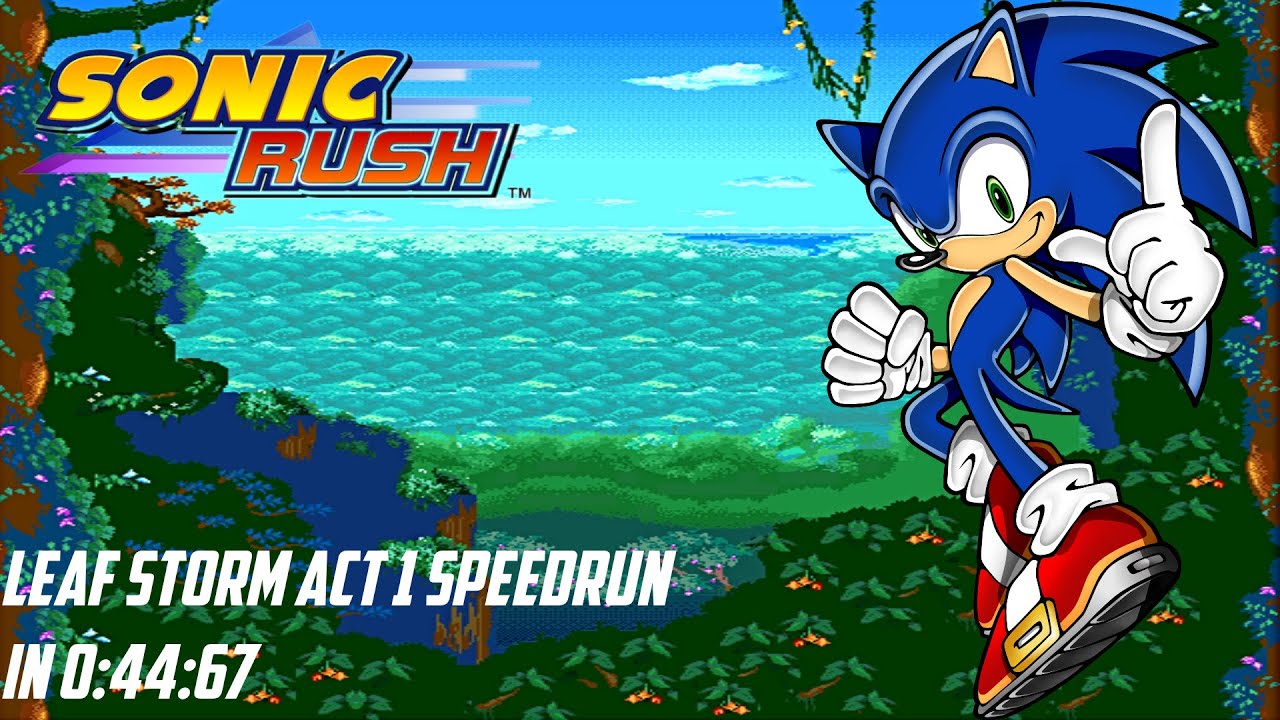 Sonic Rush 4K 60FPS   Leaf Storm Act 1 Speedrun in 0:44:67