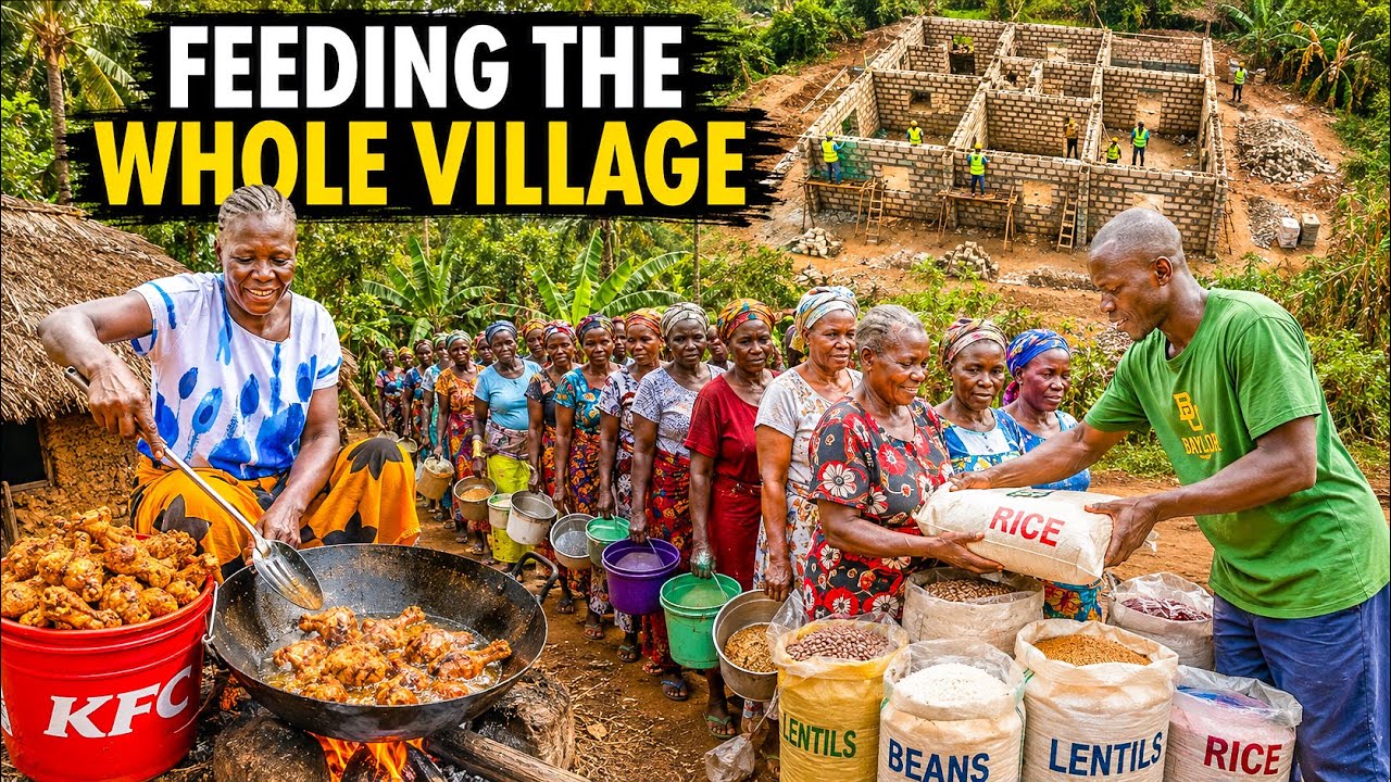USA Guests Arrive & Experience African Village Life 🇺🇸 Feeding the Whole Village & Cooking KFC-Style