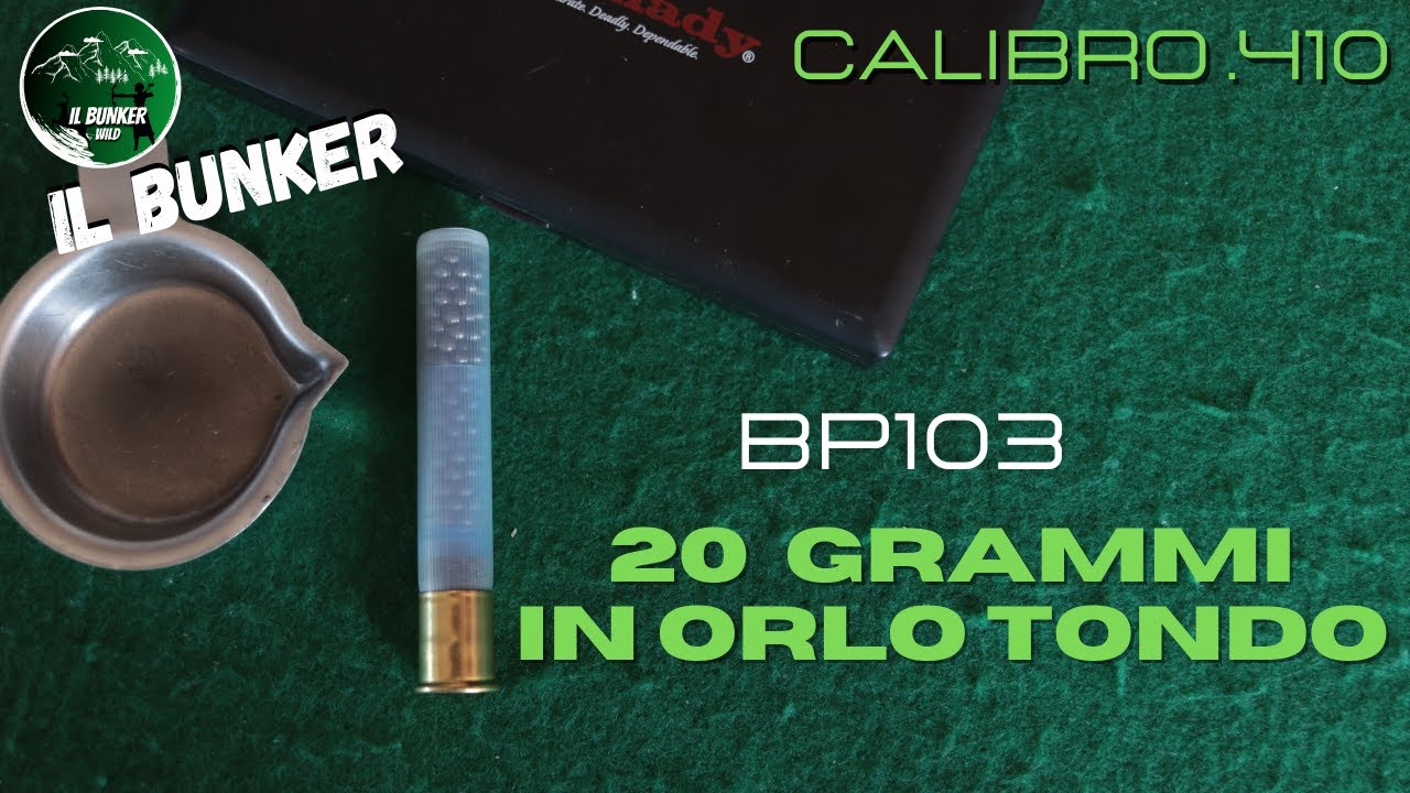 Cartuccia da 20 grammi in calibro .410 Orlo tondo