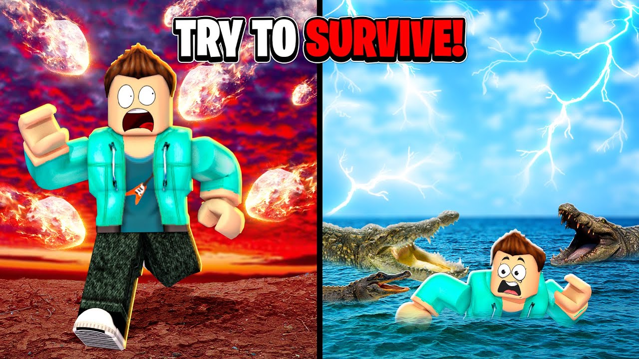 ROBLOX TRY TO SURVIVE CHALLENGE !!
