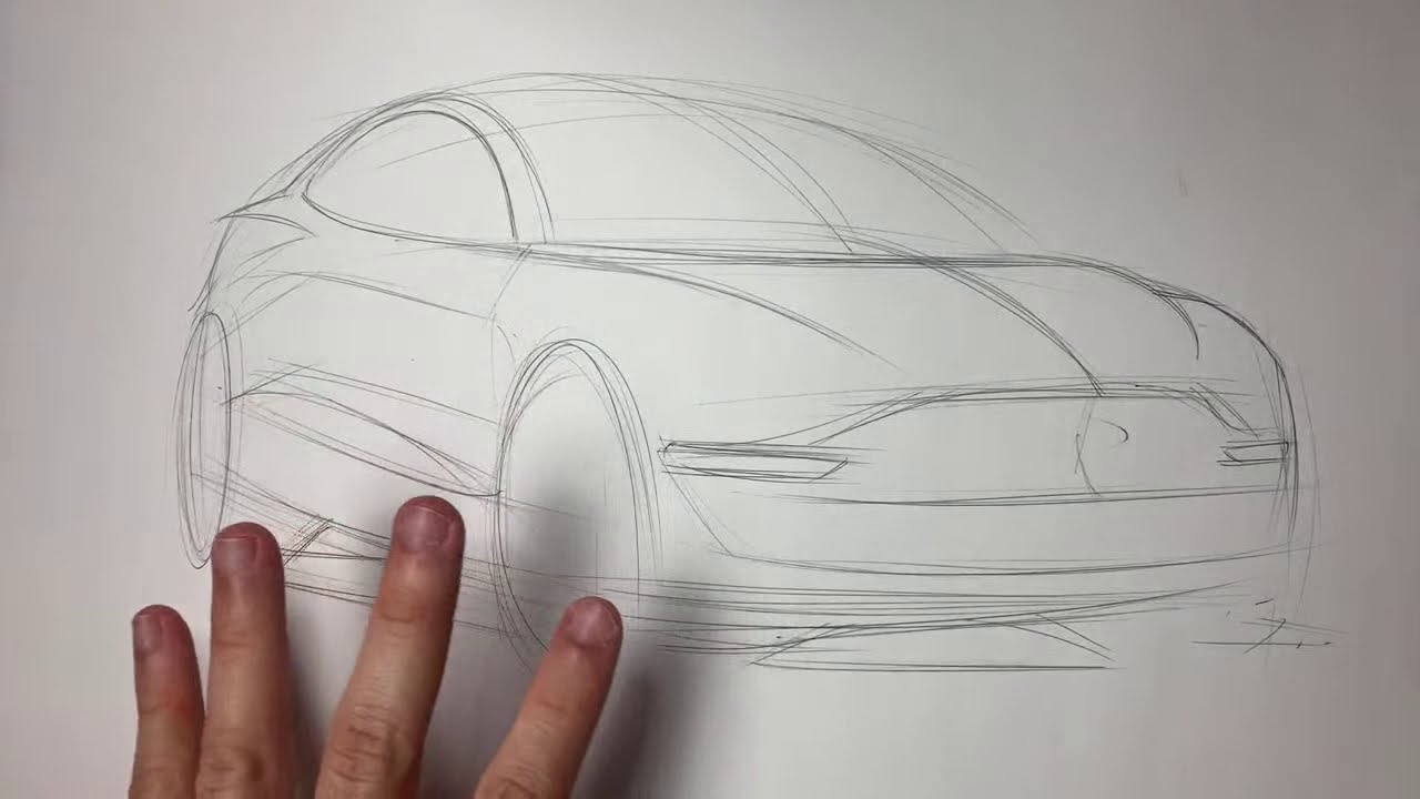 Desenhando um Tesla Model 3 do zero! Aprenda todos os passos 🤘🏼