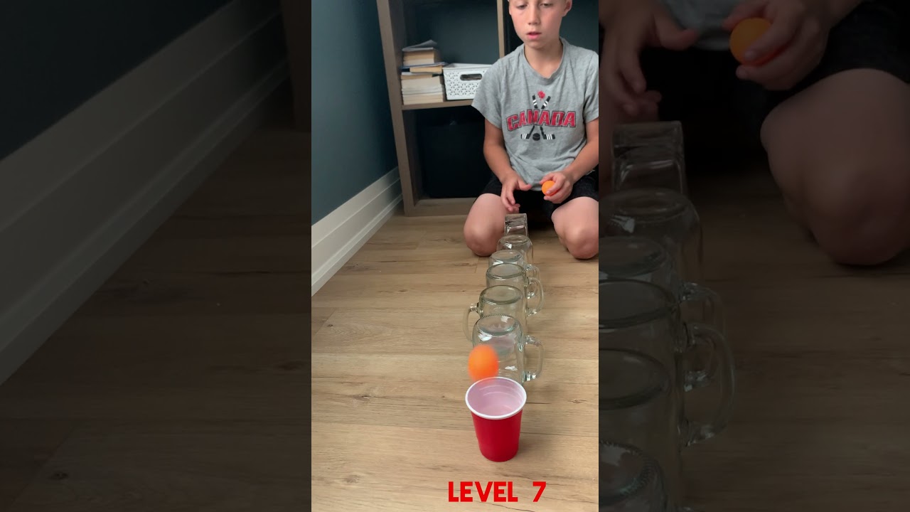Level 1 to 10 Ping-Pong Glass Trick Shots