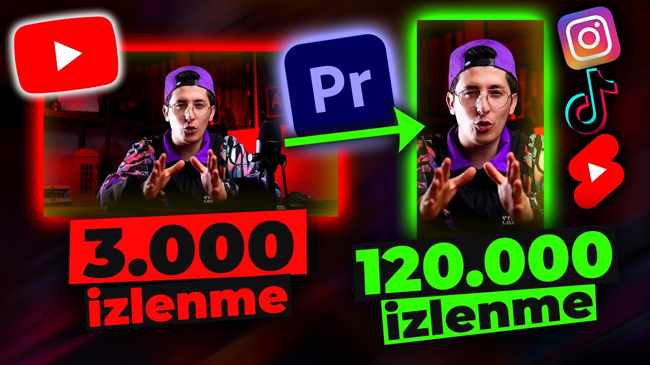 NORMAL VİDEOYU DİKEY YAPIP, 100.000 İZLENMEK! | Premiere Pro Dersleri