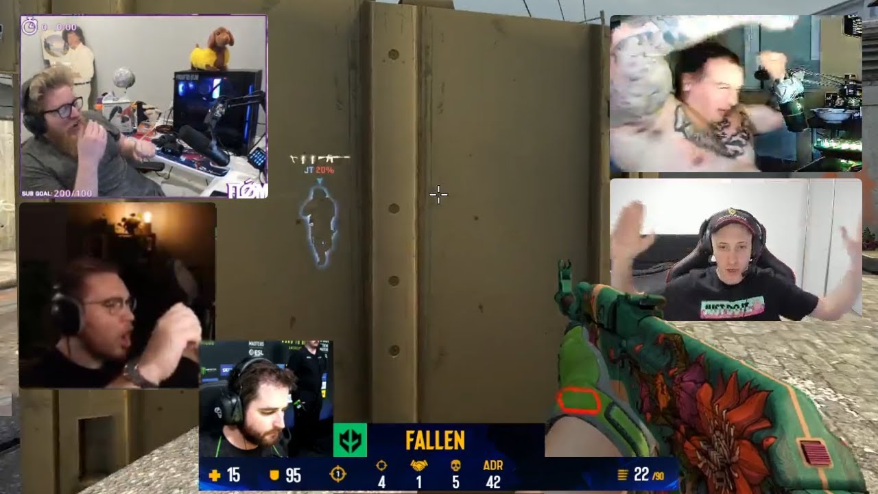 reação dos streamers gringos ao 2x4 insano do fallen e chelo