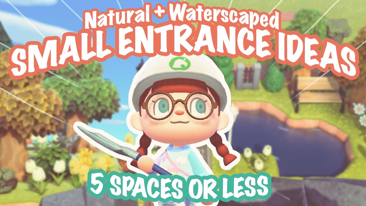 NATURAL WATERSCAPED SMALL ENTRANCE IDEAS ✨ 5 SPACES OR LESS CHALLENGE | Animal Crossing New Horizons