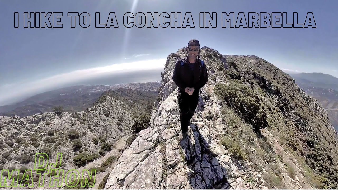 I Hike to la concha in marbella with patrick as training for Marathon des sables