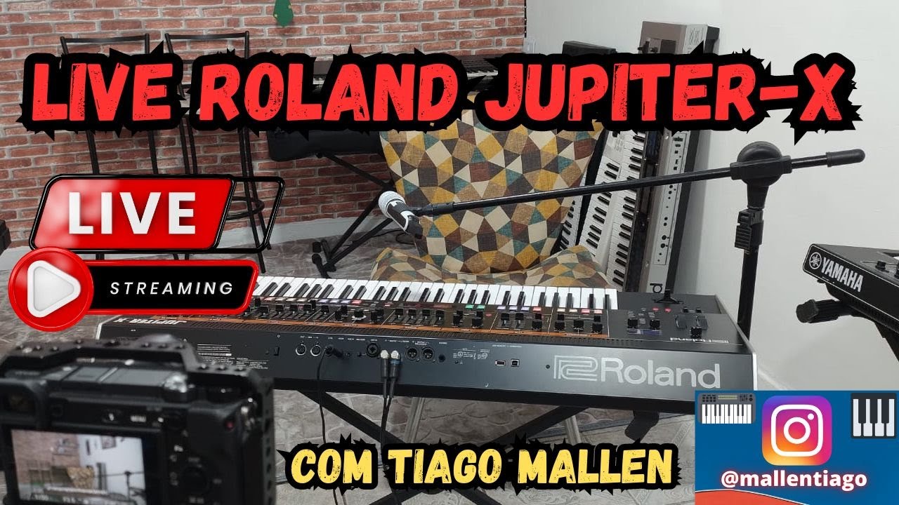 LIVE ROLAND JUPITER-X  (PREÇO DE UM CARRO 1.0 VALE?) COM TIAGO MALLEN.OBS: AS TECLAS SÃO BOAS