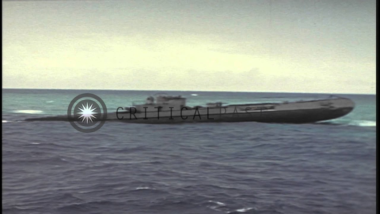 US submarine, USS Cod (SS-224) rescues crew of Dutch submarine, O-19, aground on ...HD Stock Footage