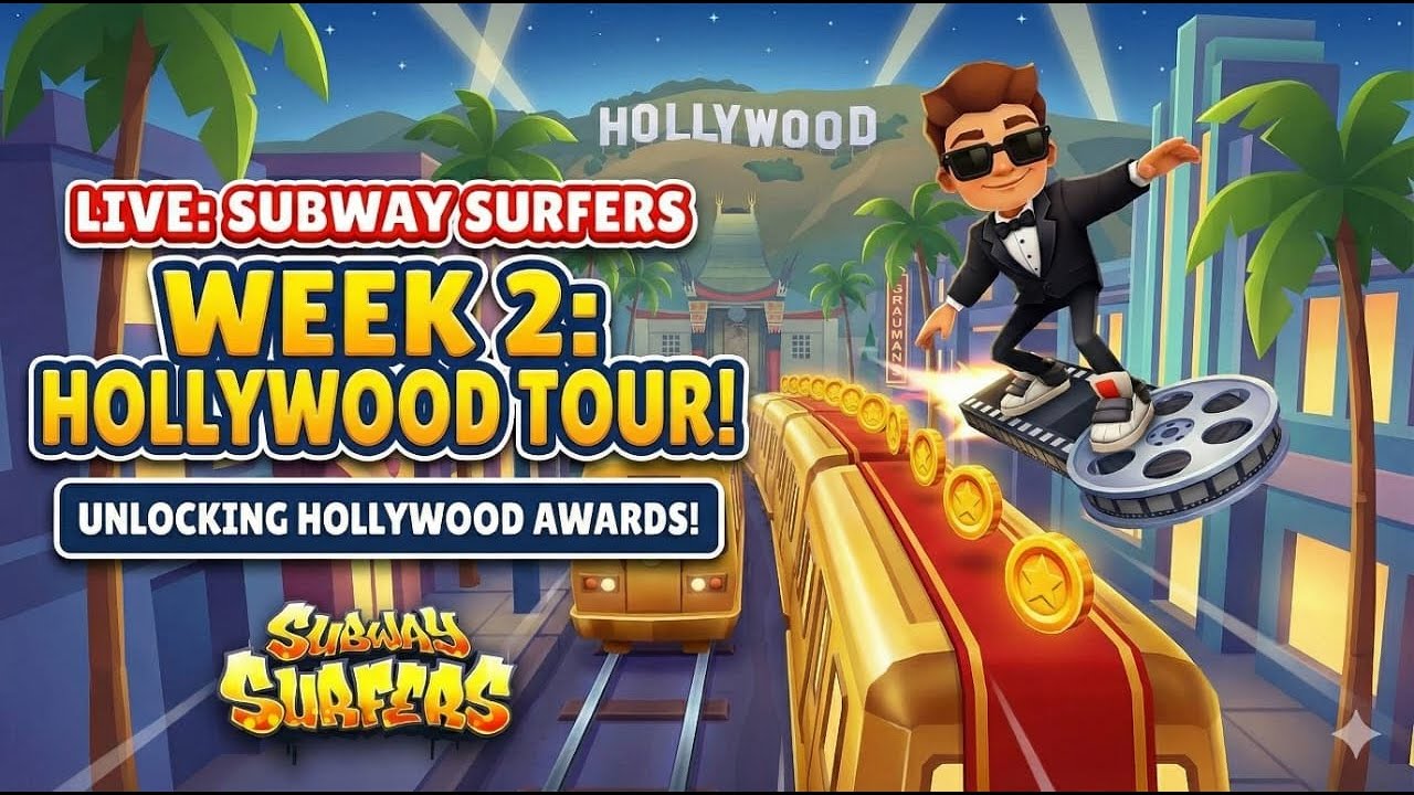 Beating the week 2 High Score | Subway Surfers | Hollywood Tour | Live Gameplay