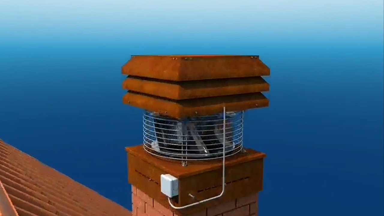 Komínový Ventilátor Střešní Radiální Na Tah Komína Pro model Corten Steel Odtah Spalin