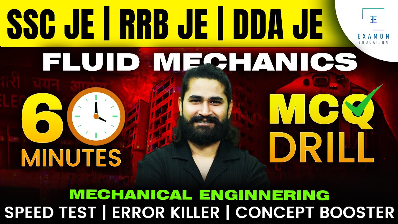 Fluid Mechanics for SSC JE, RRB JE & DDA JE | Mechanical Engineering Concept MCQ and PYQs