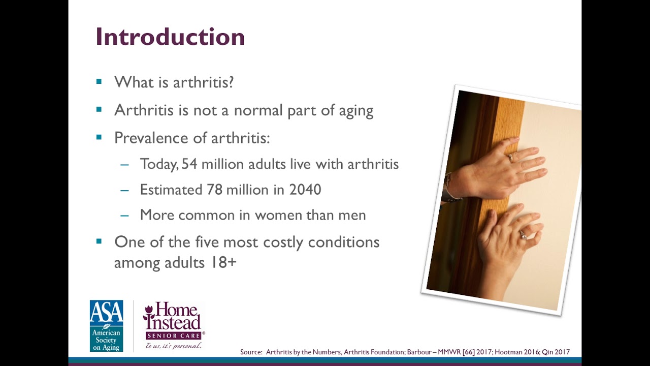 Managing Arthritis in Older Adults  &mdash; Professional Caregiver Webinar