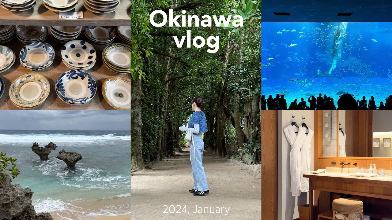 【沖縄vlog】冬の沖縄も楽しい！🏝️/定番スポット巡り🌺/おすすめホテル/美ら海水族館🐠/やちむんの里/古宇利島etc...