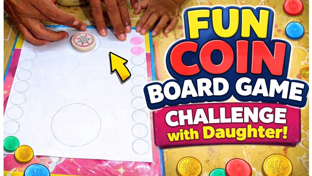Fun Coin Board Game Challenge with Daughter | #challenge #fatherdaughter #funny #comedy #diy 