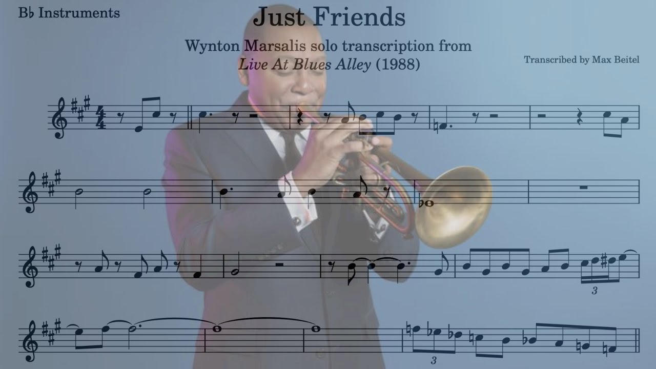 Wynton Marsalis - Just Friends (Live At Blues Alley 1988) solo transcription
