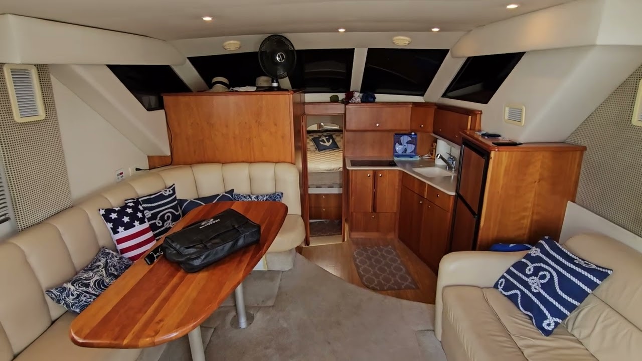 On water living made easy aboard this Silverton 35.  Compact in overall size but big on space.